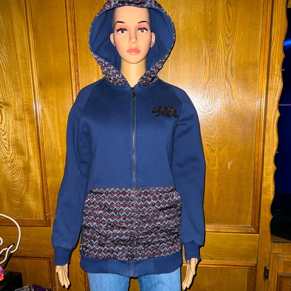 grassroots California Jackets & Blazers - Grassroots California navy long hoodie jacket with hidden pocket